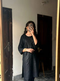 Black 2pc Suit Plain Shirt & Trouser-new Design New Trendy Party Wear For Girls/women