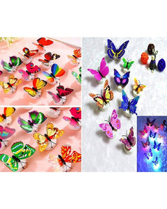 Glow In The Dark 3d Led Butterfly Night Light Led Color Changing For Kids Room (1 Pcs Butterfly)