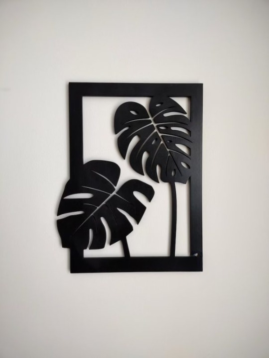 Leaf Art Wall Hanging Decorations Mdf Wood Material (black Color)