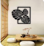 Leafs Wall Art Wall Hanging Mdf Wood Material (black Color )