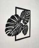 Leafs Wall Art Wall Hanging Mdf Wood Material (black Color )