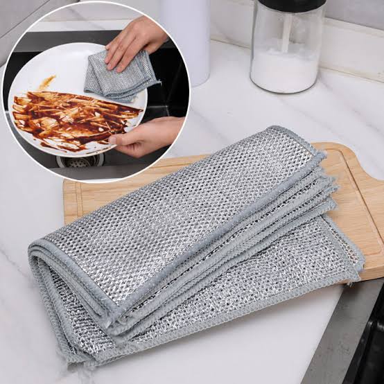 Pack Of 4 Dish Washing Cleaning Cloth | Wire Dish Washing Rugs For Kitchen Dishes