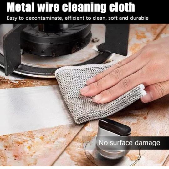 Pack Of 4 Dish Washing Cleaning Cloth | Wire Dish Washing Rugs For Kitchen Dishes