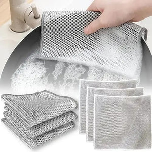 Pack Of 4 Dish Washing Cleaning Cloth | Wire Dish Washing Rugs For Kitchen Dishes