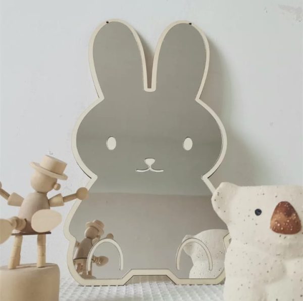 Rabbit Shaped Acrylic Mirror – Kids Room Decoration