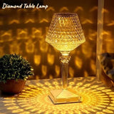 Rise Diamond Table Touch Lamp Crystal Usb Chargeable