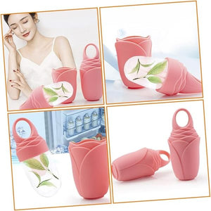 Rose Shape Silicone Facial Ice Roller For Face | Enhance Skin Glow Shrink &tighten Pores (random Color)