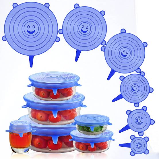 Silicone Lid Spill Stopper Universal Silicone Suction Lid-bowl Pan Silicone Cover Kitchen Pan Lids Cover Stopper Tools (6 Pcs Set)