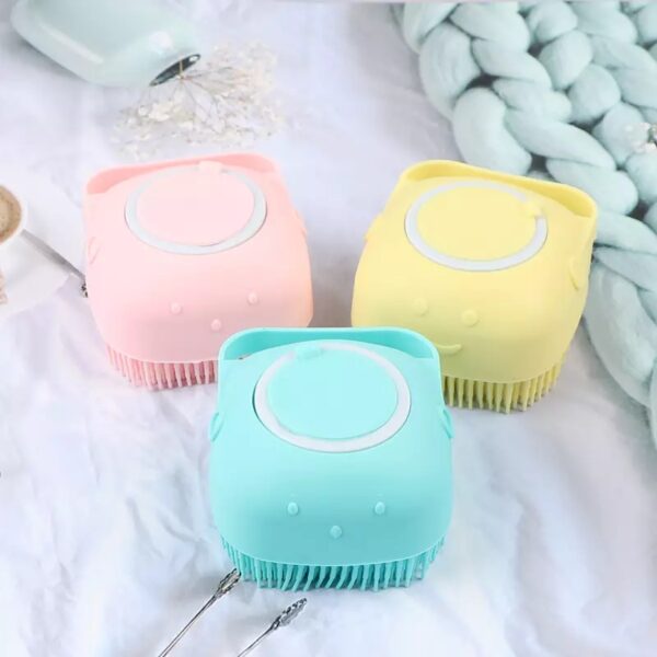 Silicone Bath And Body Shower Brush With Liquid Soap Dispenser (random Color)