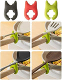 Spoon Pot Pan Holder Spatula Bracket Clips, Heat Resistance Non-slip Silicone Pot Spoon Holder Pot Clip (random Color)