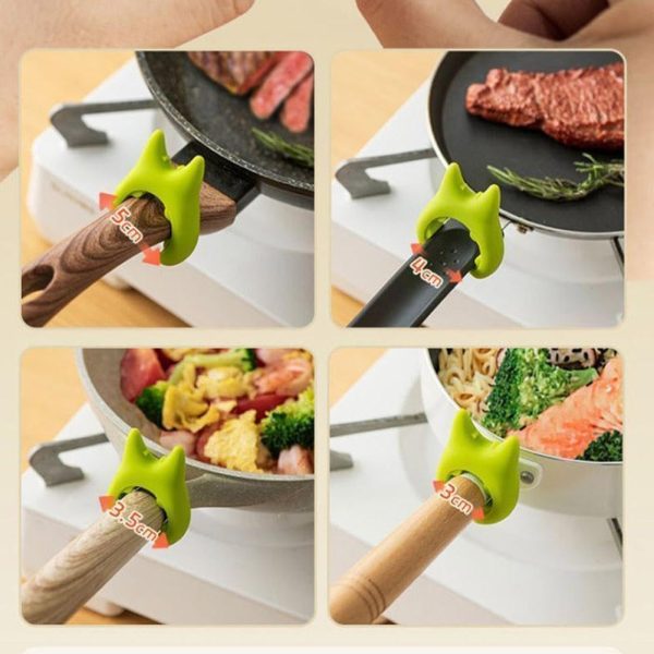 Spoon Pot Pan Holder Spatula Bracket Clips, Heat Resistance Non-slip Silicone Pot Spoon Holder Pot Clip (random Color)