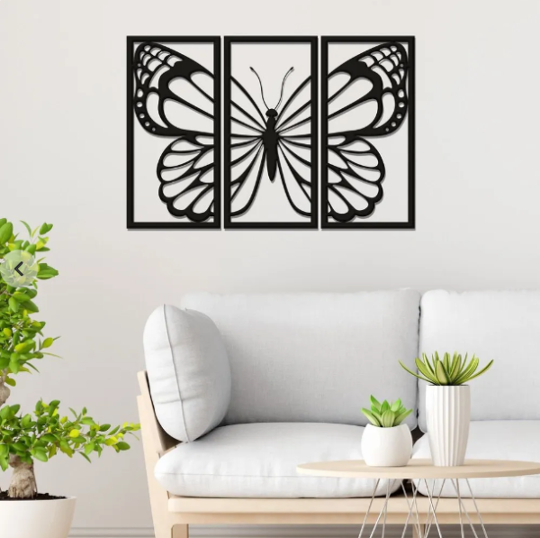 Wooden Butterfly Wall Decorations(black Color )