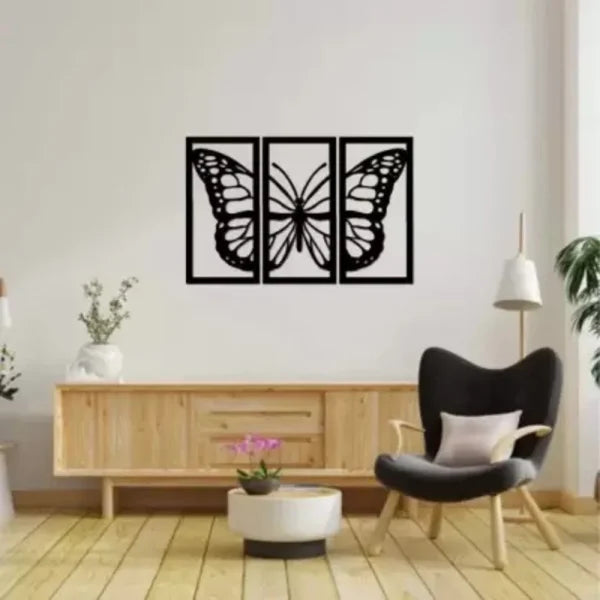 Wooden Butterfly Wall Decorations(black Color )